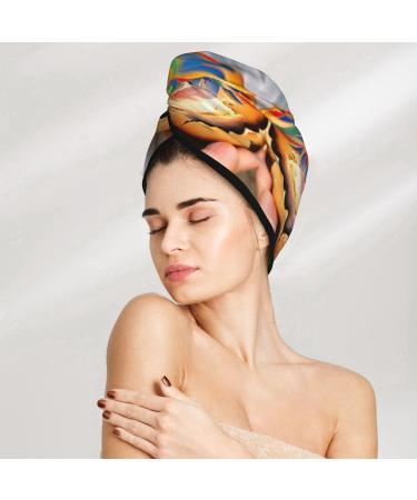 Painted Bread Coral Velvet Dry Hair Cap | Ideal for Home Travel Pool Parties & More - Shop Internationally - Buy Online on GoSupps.com