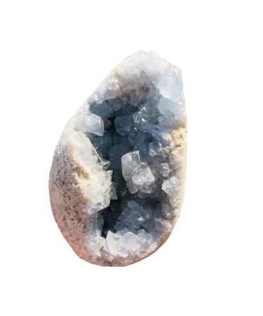 Natural Crystal Rough Madagascar Natural Celestite Crystal Druzy Cluster Sky Blue Geode Specimen Home Decor 1pc (Size : 600g-700g 1pc)