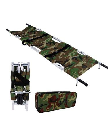 Emergency Rescue Stretcher Flat Foldaway Portable Stretcher with Two Steel Bars for Hospital Clinic Home Sports venues Ambulance Weight Capacity 300 lb