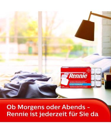 Rennie Peppermint 120 Chewable Tablets Relieve Heartburn & Acid Reflux Discomfort | Fast International Shipping - Buy Online on GoSupps.com
