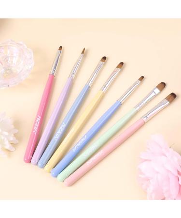 ANGNYA 7Pcs Nail Art Brush Set - Gel Nail Brushes for Nail Art Design and Painting - Ideal for Poly Gel and Acrylic Application - 7 Colors Available - Buy Online on GoSupps.com
