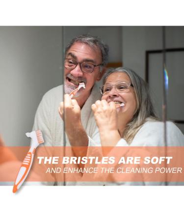 3-Piece Double Bristle Head Denture Cleaning Brush Set - Mixed Colours - Buy Online on GoSupps.com