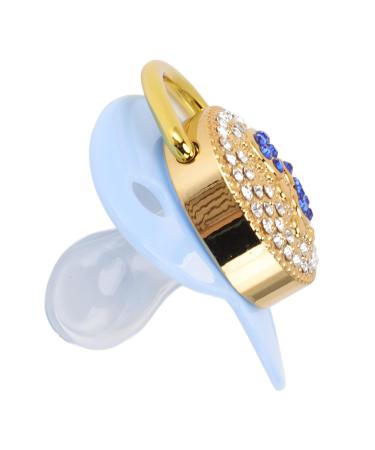 Soft Touch Silicone Baby Pacifier 6-18 Months | Bling Anti-Static Design | Newborn Essentials - M Blue - Buy Online on GoSupps.com