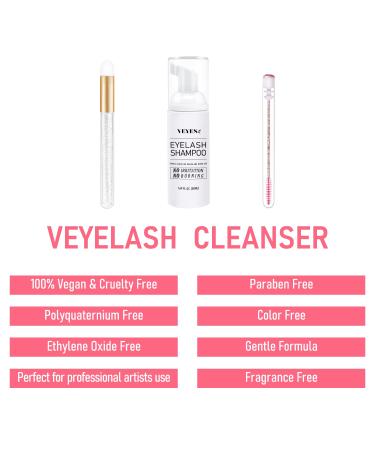 VEYES INC Lash Shampoo 50ML - Eyelash Cleaner for Extensions, Oil & Sulfate-Free with Wash Brush - Buy Online on GoSupps.com