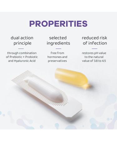 Vaginal Probiotic Suppositories - pH Balance Hyaluronic Acid & Tea Tree - 12 Count for Feminine Health Dryness & Odor Relief - Buy Online on GoSupps.com