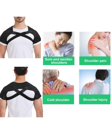 Double Shoulder Support Protector Shoulder Strap Brace for Women Men Sports Protective Gear Adjustable Shoulder Support Clavicle Brace Posture Corrector Shoulder Wrap Protector for Lifting Sports S/M(Suitable for shoulder width 36-39cm) - Buy Online on GoSupps.com