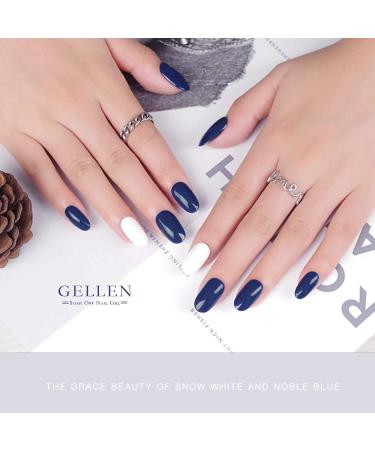 Gellen Gel Nail Polish Kit - Soft Lavender, Grays, White, Midnight Blue - 6 Colors, Metallic Glitters - Salon/Home Gel Manicure Set - Buy Online on GoSupps.com