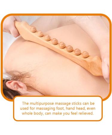 Lurrose 8 Pearl Wooden Massage Sticks - Gua Sha Sticks & Roller for Back Neck & Trigger Point Relief - Relax Stiff Muscles - Buy Online on GoSupps.com