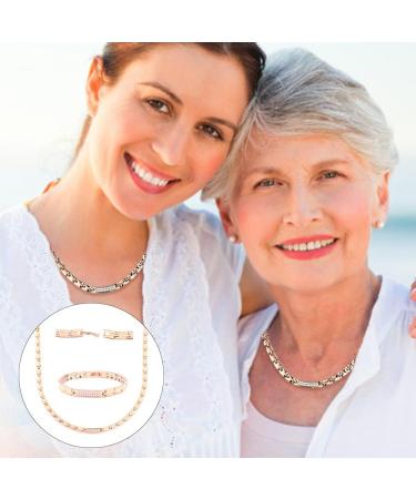 Haqi Magnetic Bracelet & Necklace Set - Rose Gold Stainless Steel Women s Jewelry Gift - Buy Online on GoSupps.com