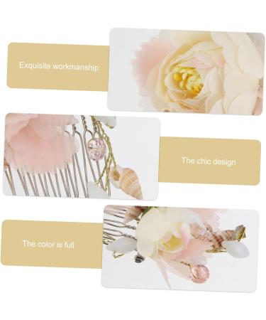 FRCOLOR Engagement Party Headband Side Hair Comb Bridal Floral Hair Comb Wedding Bridal Comb Rose Hair Comb Bridal Pearl Hair Comb Happy New Year Headband Wedding Tiara Miss Shell Decorate medium Pink - Buy Online on GoSupps.com