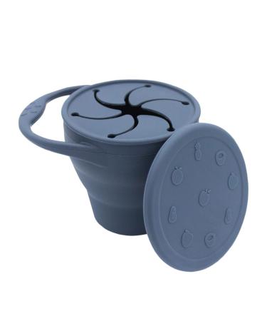 BapronBaby Silicone Collapsible Snack Cup (Navy) - 100% Food Grade Silicone - BPA  Phthalate  and Latex Free - Dishwasher Safe - 6 Months+