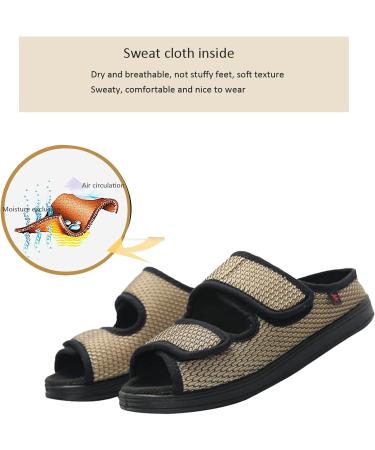 Khaki Swollen Feet Diabetic Slippers - Women/Men Indoor Outdoor Shoes - Size 5 - Buy Online on GoSupps.com