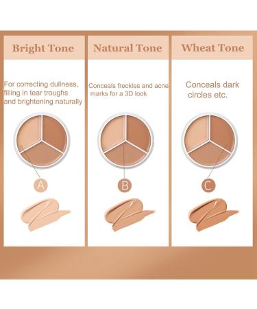 Full Coverage Cream Concealer Palette - 3 Color Makeup Contour Stick for Face Brightening & Shading - Buy Online on GoSupps.com