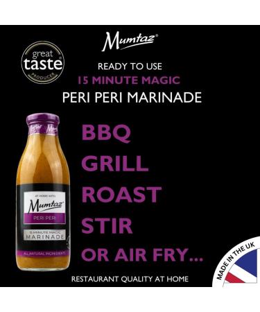 Mumtaz PERI PERI Marinade Sauce 500g 15 Minute Magic Marinade Medium Spiced BBQ-Grill-Roast-Stir or Air fry All Natural Ingredients Gluten Free Vegan Friendly. - Buy Online on GoSupps.com