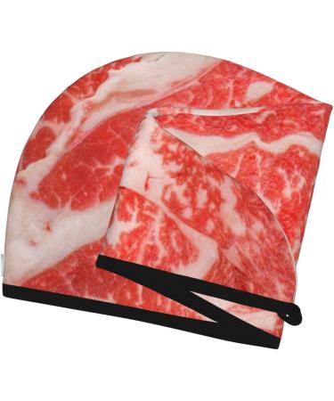 Buy Beef Steaks Microfiber Hair Towel - Super Absorbent Coral Velvet Wrap for Women | Quick Dry for Long Curly & Thick Hair - Buy Online on GoSupps.com