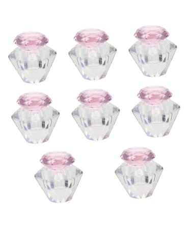minkissy 8 pcs cup diamond tool crystal dappen dish cups mixing cup nail powder cups glass cover bracket glass dish Bowl dish cup small plate matte care 5.5x5.5cmx8pcs Pinkx8pcs