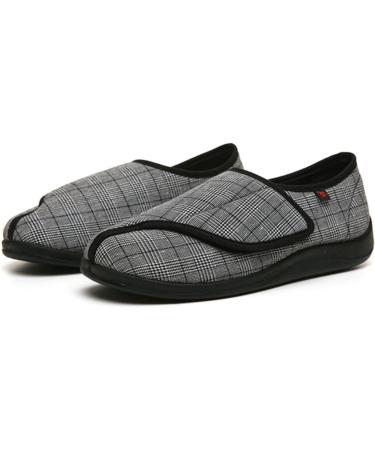 Yytcsjz Adjustable Men's Diabetic Slippers | Extra Wide Comfort Shoes for Edema Arthritis & Fasciitis - Size 11.5 Black - Buy Online on GoSupps.com