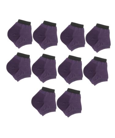 minkissy 5 Pairs Moisturizing Socks Moisture Gel Socks Breathable Socks Foot Moisturising Socks Foot Lotion Socks Feet Moisturizer Socks Ankle Socks Purple Silicone Anti-Crack Protector
