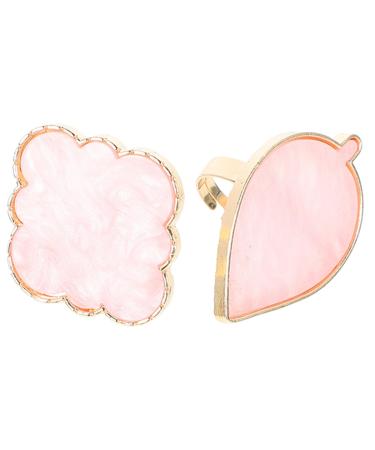 Sewroro Palette de Bagues pour Nail Art 2 Pi ces Taille Moyenne en R sine Rose R glable pour Manucure Professionnelle et M lange Vernis Ongles en Salon de Beaut