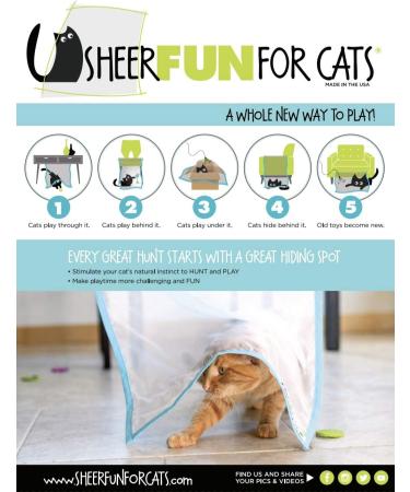 USA Made Sheer Fun Cat Toy | Stimulates Hunting Instincts | Renews Old Toys | Bigger | Versatile Ball for Cats & Kittens | Quiet Crinkle Edges | Playmat, Bed, Hide and Seek | Blue & White | 27x37 - Buy Online on GoSupps.com