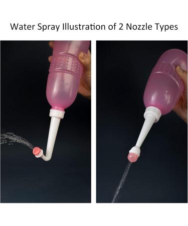 Peri Bottle for Postpartum Care - Portable 17oz Travel Bidet for Women | Feminine Hygiene with Angled Nozzle & Travel Bag - Pink - Buy Online on GoSupps.com