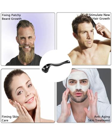 Xyemao 3-in-1 Titanium Derma Roller Set for Beard, Hair, Skin, and Face - Self Care Gifts for Men and Women - 540 Microneedles (0.5mm, 1.0mm, 1.5mm) - Black - Buy Online on GoSupps.com
