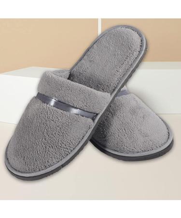 Tianmao 5 Pairs Hotel Slippers - Comfort Coral Fleece Guest Slippers with Closed Toes for Spa & Travel - Universal Size 28.5cm - Pink & Gray Set - Buy Online on GoSupps.com