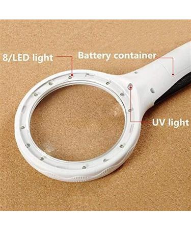 Magnifiers Magnifying Glass 2.5X Magnification 8 Led Lights 1 Uv Light Reading Books to See Map Newspaper Microscope Optical Lenses Protect Vision Without Hurting Eyes Lofty Ambition - Buy Online on GoSupps.com