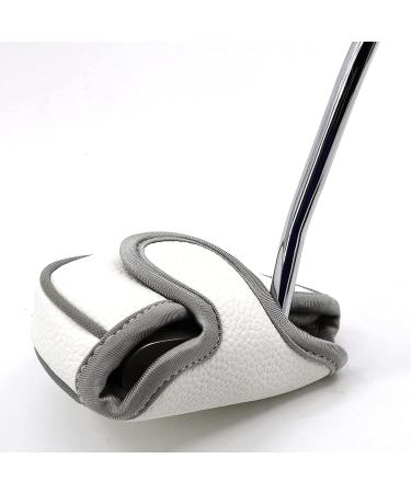 Big Teeth Small Golf Putter Cover - Half Mallet Mini Headcover w/ Magnetic Closure in White - Buy Online on GoSupps.com