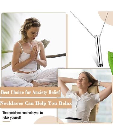 Sylbx 3-Piece Stainless Steel Breath Chain Necklace for Meditation & Stress Relief - Deep Breathing Exercise Tool - Buy Online on GoSupps.com
