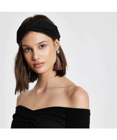 Huachi Turban Headbands for Women - 6 Pack Wide Knotted Elastic Head Wraps for Yoga and Workout - Solid Color Hair Accessories for Teen Girls - Buy Online on GoSupps.com