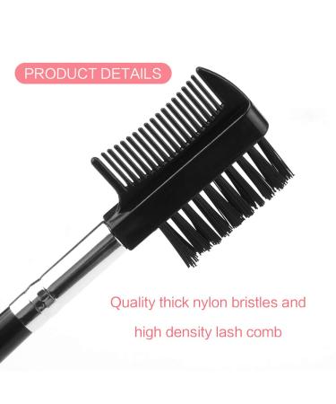 Eyelash Eyebrow Brush Set 8 Double-Sided Makeup Brushes & Comb for Women | Black Cosmetic Tools - Buy Online on GoSupps.com