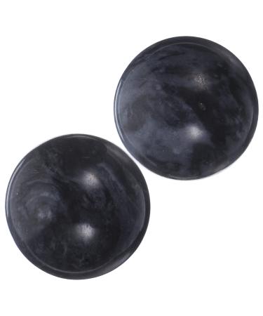 Beaupretty 2 STK relief ball made of jade exercise roll Small Baoding B LLE tile tools foot massage jade ball Jadeball for health exercises adult handball sleeves 3.50x3.50cm black