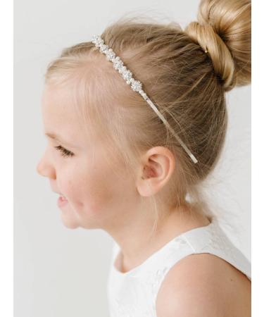 SWEETV Silver Flower Girl Headband for Wedding | Crystal Princess Hair Accessory for Birthday and Communion - Buy Online on GoSupps.com