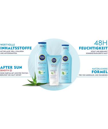 Nivea Sun Nursing After Sun Lotion (250 ml) - Skin-Calming Aloe Vera & Hyaluron 48h Moisture Pack of 3 - Ideal After Sun Care - Buy Online on GoSupps.com