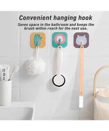 Long Wooden Handle Foot Towel Brush with 4 Reusable Covers - Exfoliating Foot Scrubber for Men and Women - 18 inches - Buy Online on GoSupps.com