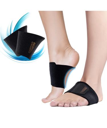Copper Fit Health Unisex Arch Relief Plus with Built-In Orthotic Support, Black - Buy Online on GoSupps.com
