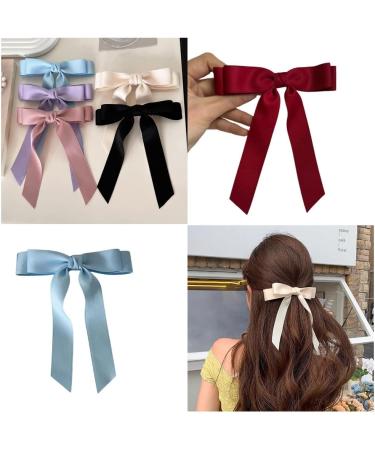 JSGHGDF Bowknot Hair Clip Elegances Long Ribbon Bowknot Shape Spring Hair Clip for Girl Photography Styling Tiaras Beige - Buy Online on GoSupps.com