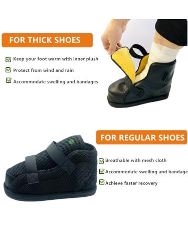 WEEOATAR Medical Boot | Adjustable Post-op Walking Shoe for Surgery Recovery | Orthopedic Support for Broken Foot Toe Fractures and Bunions - Size M Black2 - Buy Online on GoSupps.com