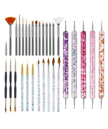Minkissy 1 Set Nail Art Brush Set Nail Art Tools Wear-resistant Nail Pens Wear-resistant Nail Tools Pro Tools Professional Dotting Tools Manicure Tools Major Plastic Light Pen