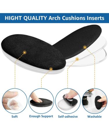SQHT Gel Insoles for Flat Feet | Height-Adjustable Arch Support Inserts for Plantar Fasciitis | Pressure Relief & Pain Relief | 1 Pair (Black 3 Layers - Buy Online on GoSupps.com