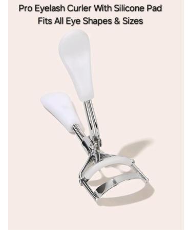 Eyelash Curler with Silicone Pad Stainless Steel Ergonomic Handles Strong Grip Long Lasting Perfect Curls & Lash Lifting Enlarges Eye Shape for All Eye Types Pro Makeup Tool for Women & Girls (White) - Buy Online on GoSupps.com