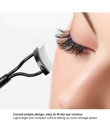 Eyelash Comb Eyelash Separator Eyelash Brush Curved Design Separate Cover Stainless Steel Material Black Straight Handle Lash Separator - Buy Online on GoSupps.com