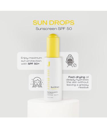 JESS BEAUTY Face Sunscreen Sun Drops SPF 50 | Fast Drying Skin Care Oil with Camellia Sinensis & Squalane | 1 fl. oz - Shop Internationally - Buy Online on GoSupps.com