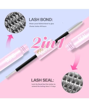 Buy Lash Bond and Seal - Waterproof Cluster Eyelash Glue for DIY Extensions | Strong Hold Latex-Free Sensitive Eyes - 4ML + 4ML - Buy Online on GoSupps.com
