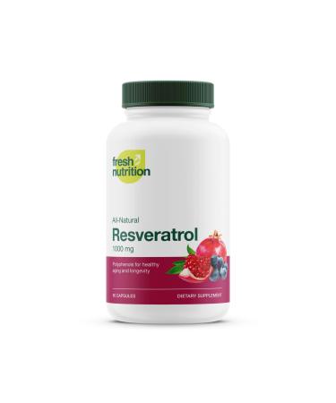 Resveratrol Supplement - Trans-resveratrol Extra Strength 750mg - Natural Pure and Potent Polyphenols Supplement - Vegan Non GMO Gluten-free - 90 Capsules 90 Count (Pack of 1)