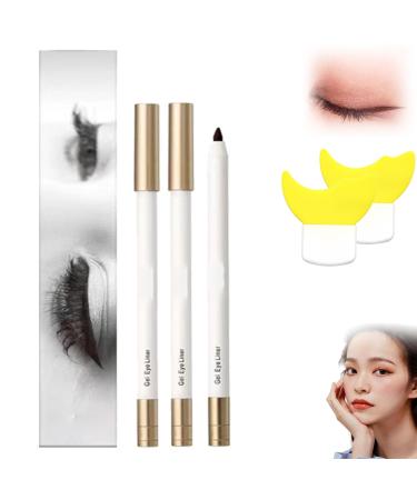 behound Long Lasting Waterproof Eyeliner Pencil Eyeliner Stick Drying Lastin Long Lasting Eyeliner 24 Hour Waterproof Eye Liner Waterproof Smudge Proof Pencil With Sharpener (Brown*2)