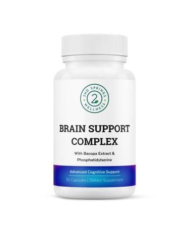 Brain Support Complex - Advanced Brain Health Supplement Nootropic with Ginkgo Biloba Bacopa Monnieri Phosphatidylserine Huperzine-A St. John's Wort - 30 Ct Memory Focus and Mood Supplements