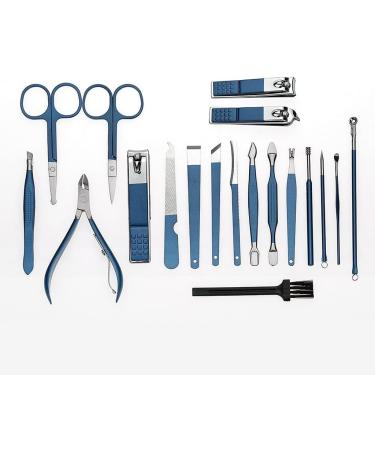 Nail Clippers Set Stainless Steel Nail Tools Man and Woman Built-in Nail Files Portable Travel 18-Piece Blue Black (Color : Blue) - Buy Online on GoSupps.com