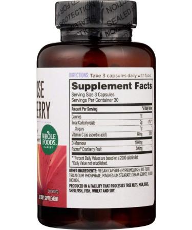 365 D-Mannose with Cranberry 90 Count - Whole Foods Market - Buy Online on GoSupps.com